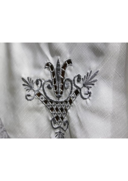 Lale Nakışlı Fiskos Krem Gri 100x100 Cm modelleri