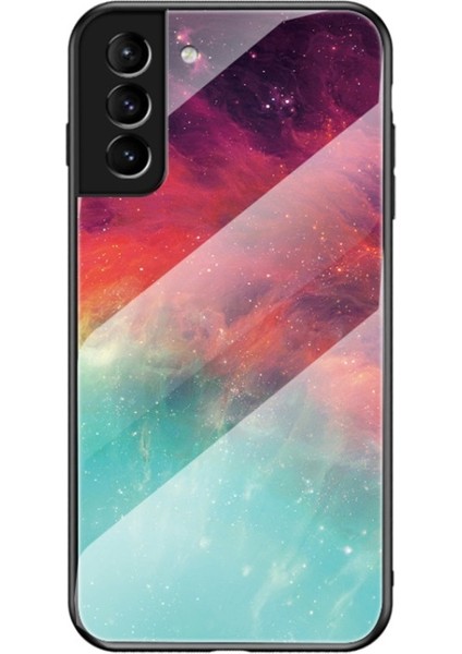 Galaxy S22 Için Yıldızlı Gökyüzü Desenli Temperli Cam + Tpu + Pc Hibrit Telefon Kılıfı - Çok Renkli (Yurt Dışından)