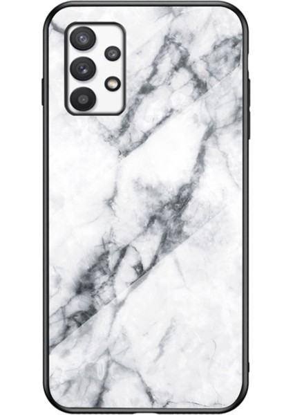 Galaxy A53 5g Için Mermer Desenli Temperli Cam + Pc + Tpu Hibrit Telefon Kılıfı - Beyaz (Yurt Dışından)