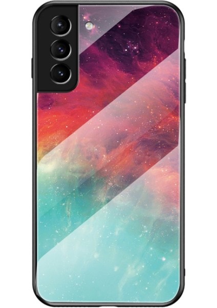 Galaxy S22 Plus Için Yıldızlı Gökyüzü Desenli Temperli Cam + Tpu + Pc Hibrit Telefon Kılıfı - Çok Renkli (Yurt Dışından)