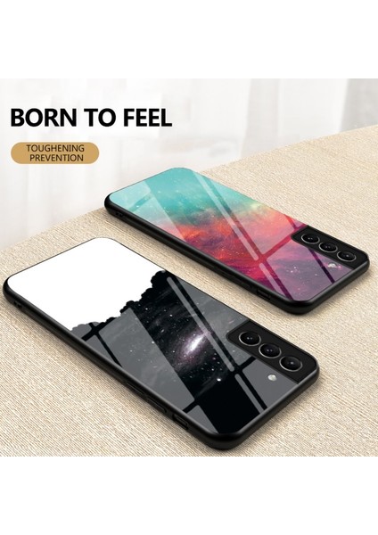 Galaxy S22 Plus Için Yıldızlı Gökyüzü Desenli Temperli Cam + Tpu + Pc Hibrit Telefon Kılıfı - Çok Renkli (Yurt Dışından) modelleri
