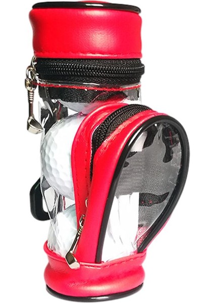 Golf Topu Kılıfı Topu Depolama Set 3 Golf Topları Için Tee Tutucu ile Mini Kılıfı Kırmızı