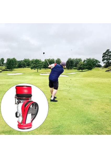 Golf Topu Kılıfı Topu Depolama Set 3 Golf Topları Için Tee Tutucu ile Mini Kılıfı Kırmızı modelleri