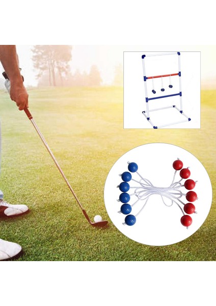 6 Parça Merdiven Topu Açık Çim Yard Plaj Oyunu Çocuk Yetişkinler Için Aile Kırmızı ve Mavi indirimleri