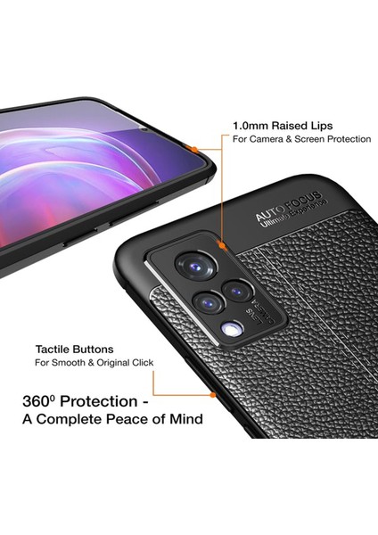 Vivo V21 Leather Silikon Kılıf - Siyah indirimleri