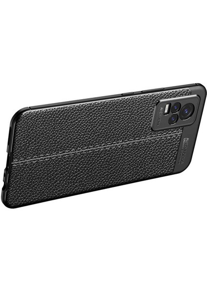 Vivo V21E Leather Silikon Kılıf - Siyah modelleri