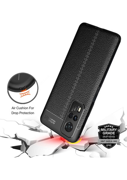 Vivo Y31 2021 Leather Silikon Kılıf - Siyah fırsatları