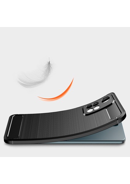 Xiaomi Redmi Note 11 Pro Çin Versiyon Brushed Carbon Fiber Silikon Kılıf - Siyah modelleri