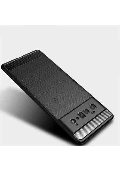 Google Pixel 6 Pro Brushed Carbon Fiber Silikon Kılıf - Siyah