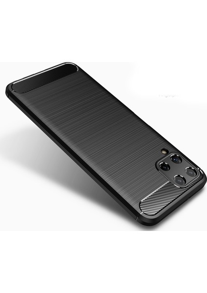 Samsung Galaxy A22 4g Brushed Carbon Fiber Silikon Kılıf - Siyah fiyatları