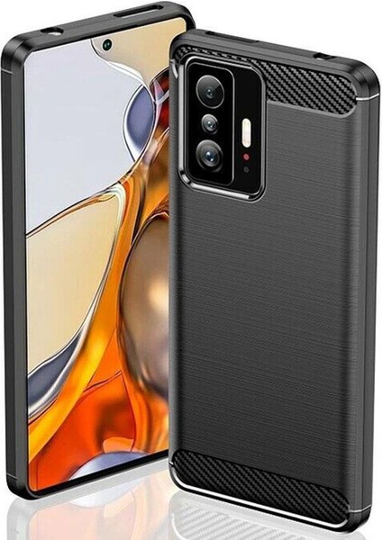 Xiaomi 11T Brushed Carbon Fiber Silikon Kılıf - Siyah modelleri
