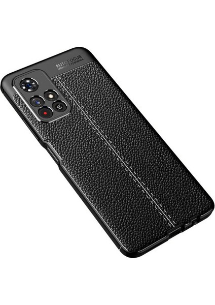 Xiaomi Redmi Note 11 Çin Versiyon Leather Silikon Kılıf - Siyah modelleri