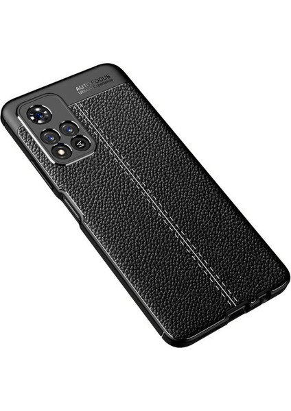 Xiaomi Redmi Note 11 Pro Çin Versiyon Leather Silikon Kılıf - Siyah modelleri