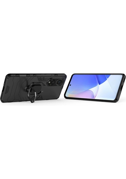 Huawei Nova 9 Batman Serisi Yüzük Standlı Armor Kılıf - Siyah modelleri