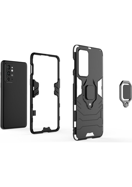 Oneplus 9rt 5g Batman Serisi Yüzük Standlı Armor Kılıf - Siyah