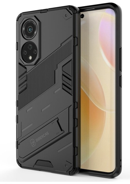 Huawei Nova 9 Matrix Serisi Armor Standlı Perfect Koruma Kılıf - Siyah