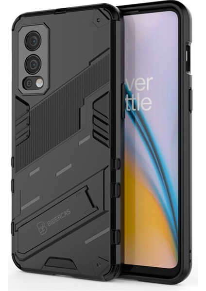 Oneplus Nord 2 5g Matrix Serisi Armor Standlı Perfect Koruma Kılıf - Siyah