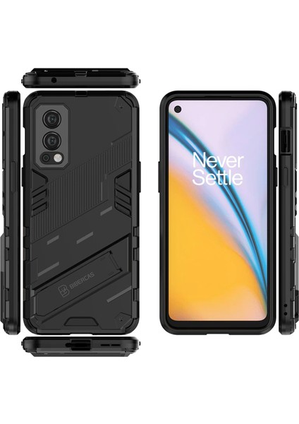 Oneplus Nord 2 5g Matrix Serisi Armor Standlı Perfect Koruma Kılıf - Siyah