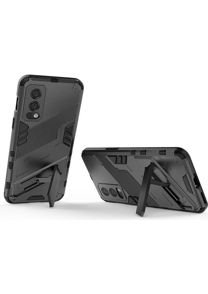 Oneplus Nord 2 5g Matrix Serisi Armor Standlı Perfect Koruma Kılıf - Siyah