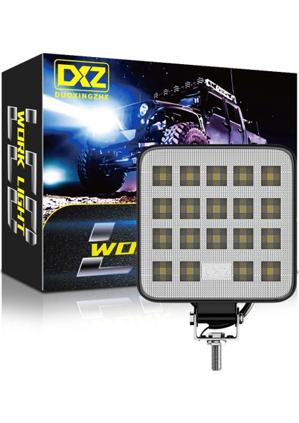 19 LED Kare Off Road Tekne Çalışma Lambası Spot Lambası 6500K