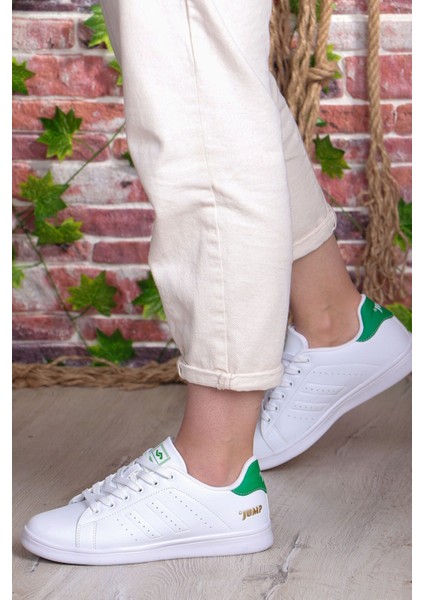 15306 / 15307 Kadın - Erkek Beyaz Yeşil Sneaker Anatomik Günlük Spor Ayakkabı 36/45 -1