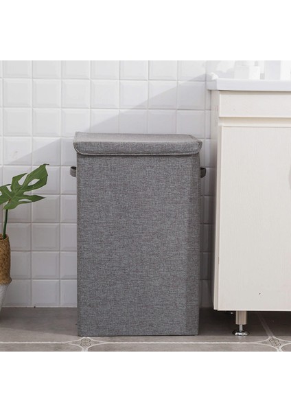 Katlanabilir Çamaşır Sepeti Atmak Havlu Kutusu Gri L Gri L fırsatları
