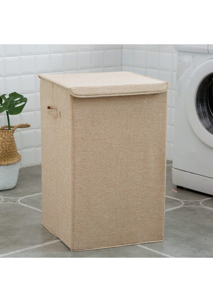 Çamaşırhane Sepeti Giysi Sepet Kapak ile Havlu Organizatör Kutusu Ev Bej L modelleri
