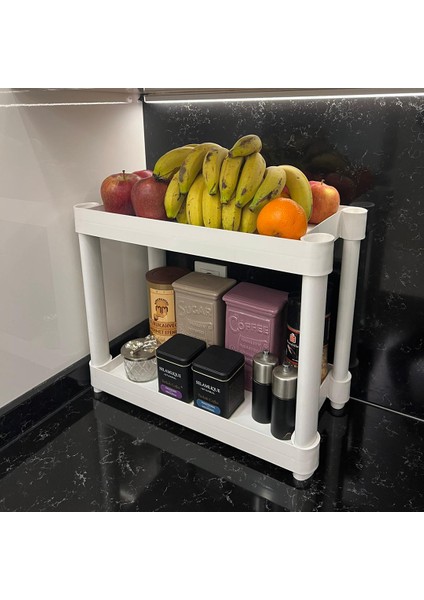 2 Raflı Plastik Tezgahüstü Organizer (Small Model)