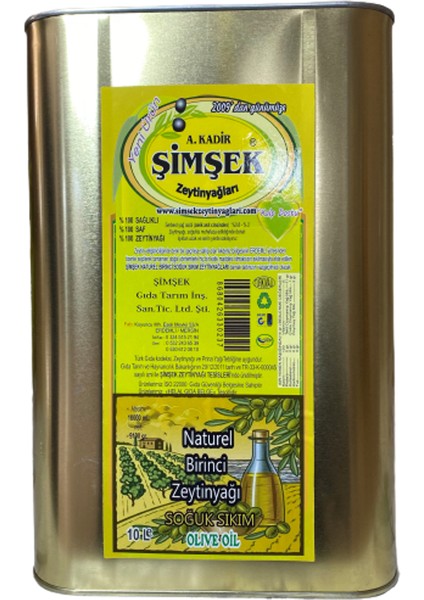 Soğuk Sıkım Zeytin Yağ 10 lt