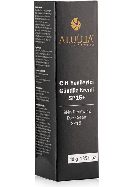 Cilt Yenileyici Gündüz Krem + SPF15 (Güneşi Koruyucu Krem)