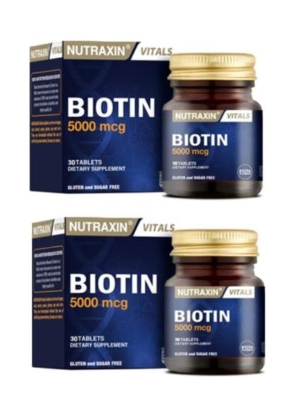 Biotin Içeren Takviye Edici Gıda 30 Tablet X2 Adet