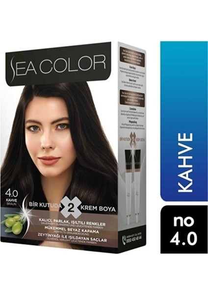 Color Color 2'li Krem Saç Boyası 4/0 Kahve 8698753381822