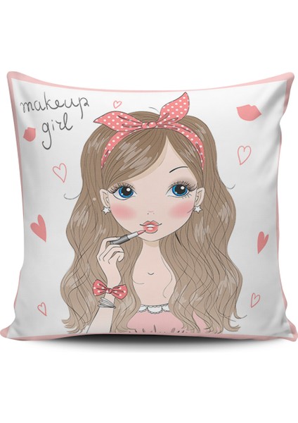 Kırlent Dünyası Fashion Girl Dijital Baskılı Kırlent Kılıfı