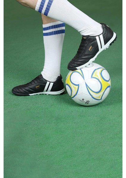 13258 Erkek Siyah Beyaz Halı Saha Futbol Ayakkabı 36/45 -1