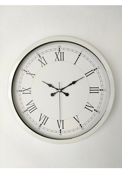 Hediyelik Metal Beyaz Retro Dekoratif Duvar Saati 40 cm fiyatları