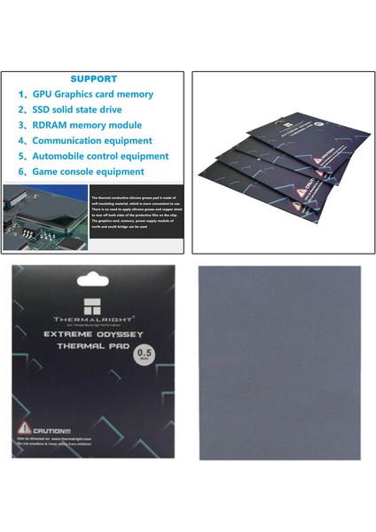 Silikon Termal Pad 12.8 W / Mk Kalınlığı Ile 0.5 / 1/2 / 3mm Isı Direnci Yüksek Sıcaklık Dayanımı Pc Laptop Için Gpu / Cpu / LED Soğutucu - 2.0mm Kalın (Yurt Dışından)