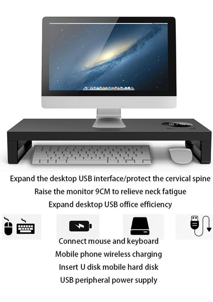 Alüminyum Bilgisayar Pc Monitör Masası Bizim Için Kablosuz Şarj ile Standı (Yurt Dışından) fiyatları