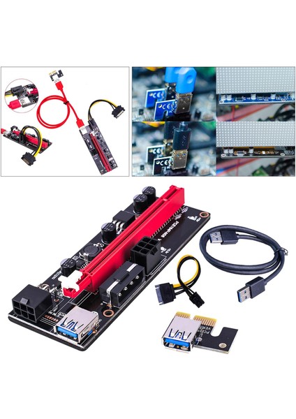 Pcı E 1x Ila 16X Grafik Genişletme USB Adaptör Kartı, Sürücüler Siyah USB Kablosu Yok (Yurt Dışından)