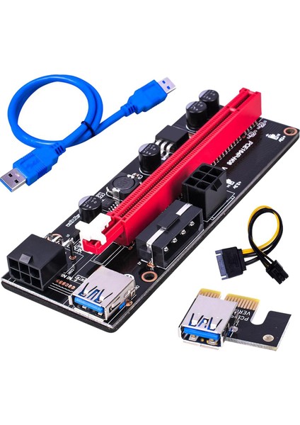 Pcı-E Ver 009S 1x Ila 16X Grafik Uzatma USB 3.0 Adaptörü Mavi USB Kablosu (Yurt Dışından)