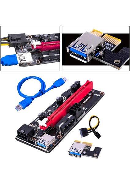 Pcı-E Ver 009S 1x Ila 16X Grafik Uzatma USB 3.0 Adaptörü Mavi USB Kablosu (Yurt Dışından)