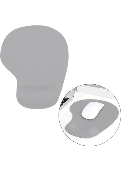 Ofis Ev Masası Bilgisayar Mouse Pad Kayma Koruma Mat Bilek Dinlenme Kauçuk-Gri (Yurt Dışından)