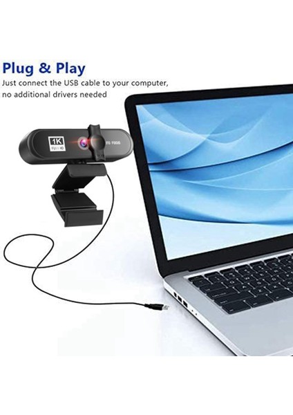 4K Hd USB Web Kamerası Dahili Broadcast Video Için Dahili Mic Video Çağrı 1k Siyah (Yurt Dışından) indirimleri