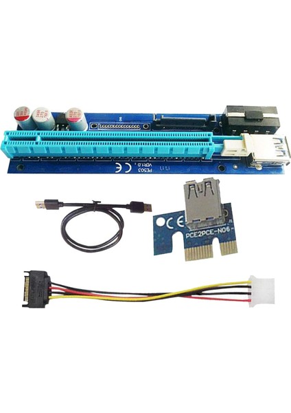 PE503 Pcı-E Gpu Rıser Kartı 4pın + Sata Adaptörü Bitcoin Miner Için Sata Güç (Yurt Dışından)
