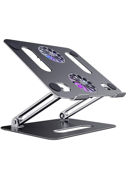 Ayarlanabilir Metal Laptop Standı Okuma Tutucu Riser Soğutma Fanı Sturdy Gri Ile (Yurt Dışından)