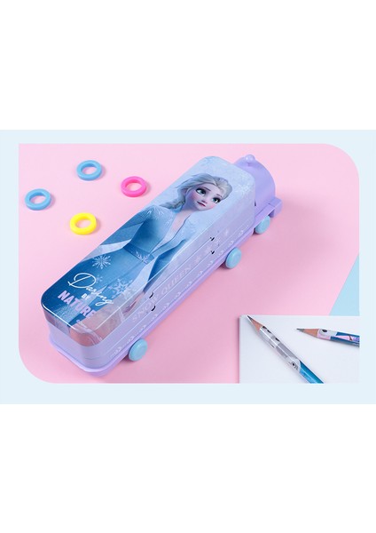 Çocuk Öğrenme Kırtasiye Kutusu Karikatür Çift Katlı Tren Çok Fonksiyonlu Yaratıcı Ilköğretim Okulu Öğrencileri Demir Kalem Kutusu modelleri