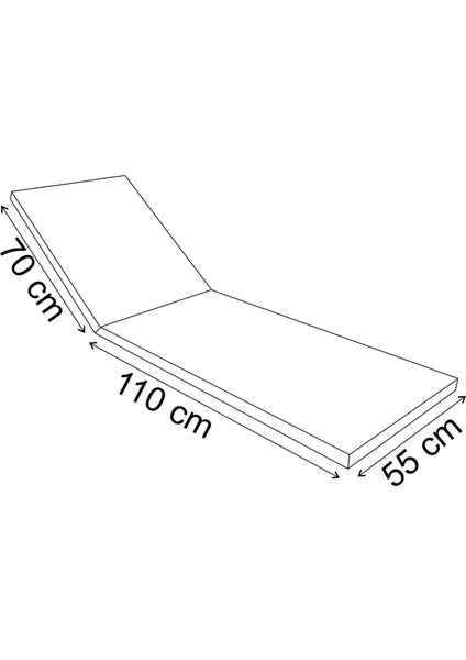 Serenita Olefin Fermuarlı Şezlong Minderi 55*180*5 cm