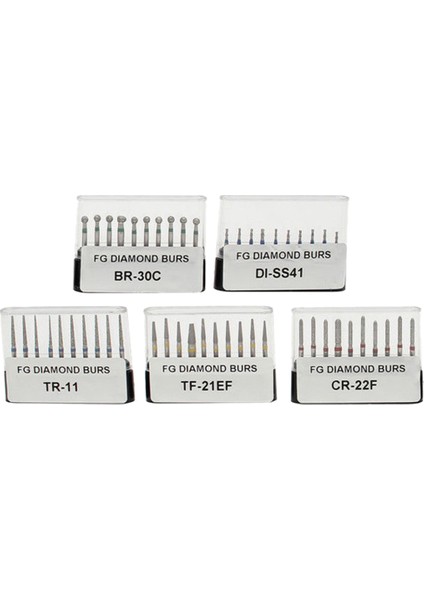 50 Adet 1.6mm Diş Fg Diamond Bur Matkap Yüksek Hızlı Handpiece Için Diş Hekimi Seti fiyatları