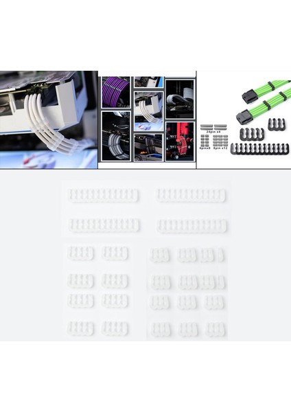 Charmant 24 Adet Kablo Tarak 24 Pin 8 Pin 6 Pin Ağ Organizatör Kablo Kollu Beyaz Için Fit (Yurt Dışından)