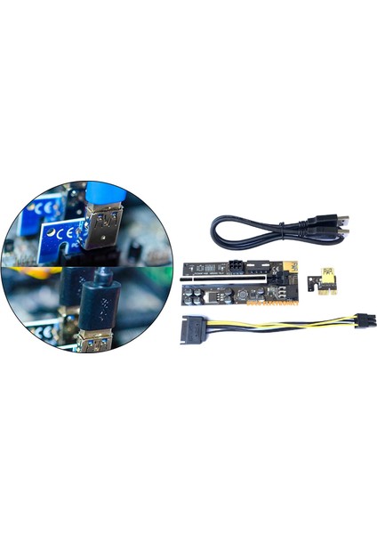 Charmant Genişletici Kablosu VER009C 1x Ila 16X6X 6pin Portları Gpu Madencilik Slot Adaptörü Kart Için Işık Olmadan Siyah (Yurt Dışından) fırsatları