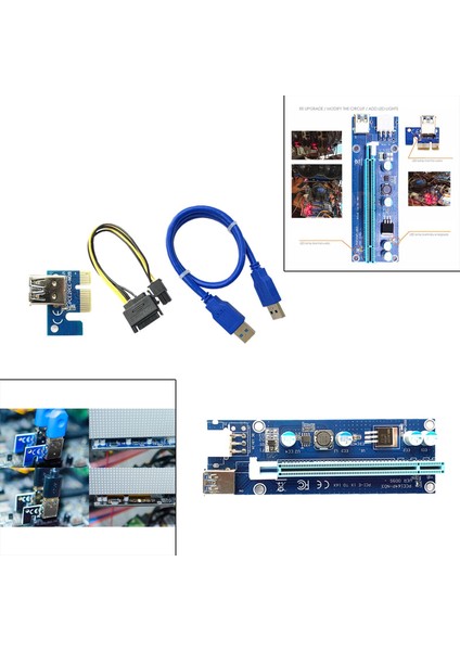 Charmant VER009S Pcı Express Riser 6-Pin Gpu Riser Adaptörü USB 3.0 1x Ila 16X Pcıe (Yurt Dışından)